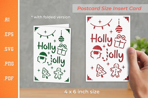 Christmas Insert Card Paper Cut SVG 9 - Postcard Size SVG Slim Studio 