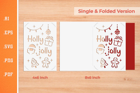 Christmas Insert Card Paper Cut SVG 9 - Postcard Size SVG Slim Studio 
