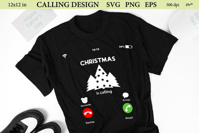 Christmas is Calling Sublimation Design. Tshirt Design PNG SVG Olga Terlyanskaya 