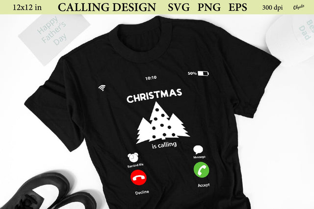 Christmas is Calling Sublimation Design. Tshirt Design PNG SVG Olga Terlyanskaya 