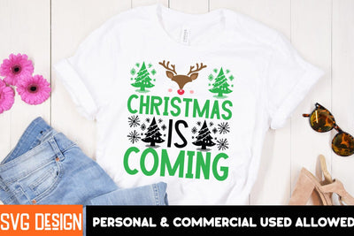 Christmas is Coming SVG Cut File,Christmas SVG Cut File, Christmas Sublimation Design PNG, Christmas Sublimation ,Christmas Sublimation Bundle SVG BlackCatsMedia 
