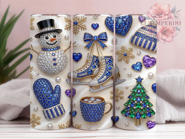 Christmas Jeweled Winter 20oz Tumbler, Christmas Jeweled, Jeweled Winter, Christmas Winter, Winter Tumbler, Jeweled Tumbler, Jeweled Winter PNG, 20oz Tumbler Wrap Sublimation Li Zamperini 