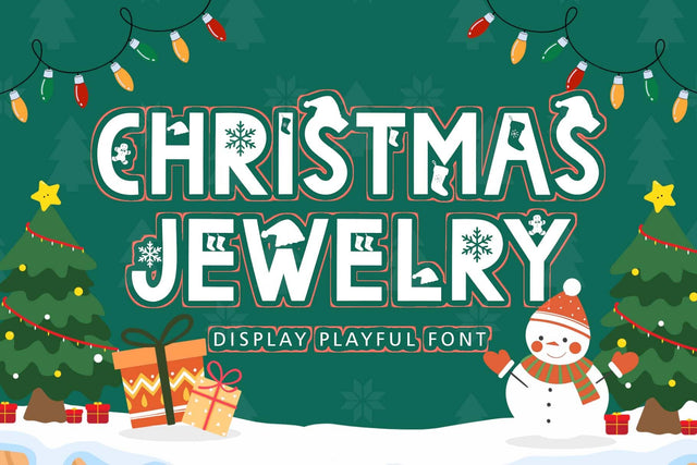 Christmas Jewelry Font Prasetya Letter 