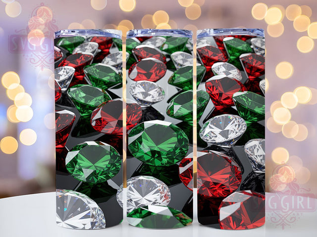 Christmas Jewels Sparkly Tumbler, Festive Gem Wrap, Holiday Jewel Sublimation Design, 20oz Sparkly Christmas Tumbler, Whimsical Holiday Mug, Elegant Jewel Cup, Glittering Christmas Art Sublimation SvggirlplusArt 