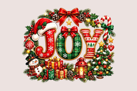 Christmas Joy Clipart PNG Sublimation SVGArt 