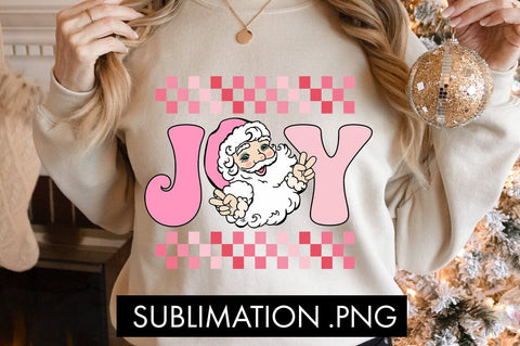 Christmas Joy Pink Santa PNG Sublimation Sublimation Freeling Design House 