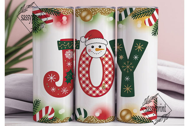Christmas Joy Snowman Tumbler Wrap Sublimation sassyprint 