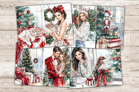 Christmas Junk Journal Kit | Holly Jolly Xmas Winter Paper SVG GlamArtZhanna 