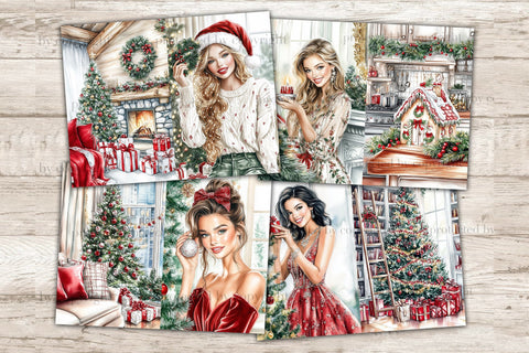 Christmas Junk Journal Kit | Holly Jolly Xmas Winter Paper SVG GlamArtZhanna 