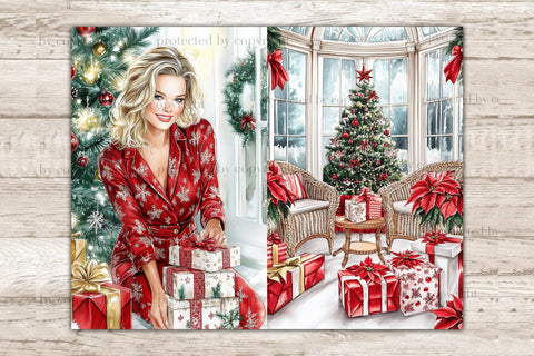 Christmas Junk Journal Kit | Holly Jolly Xmas Winter Paper SVG GlamArtZhanna 