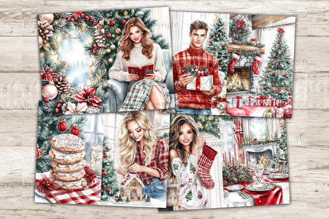 Christmas Junk Journal Kit | Holly Jolly Xmas Winter Paper SVG GlamArtZhanna 