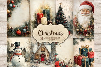 Christmas Junk Journal Pages | Santa Claus Ephemera SVG GlamArtZhanna 