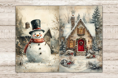 Christmas Junk Journal Pages | Santa Claus Ephemera SVG GlamArtZhanna 