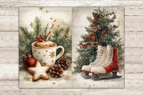 Christmas Junk Journal Pages | Santa Claus Ephemera SVG GlamArtZhanna 