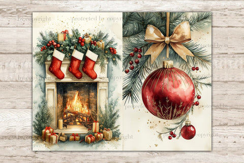 Christmas Junk Journal Pages | Santa Claus Ephemera SVG GlamArtZhanna 