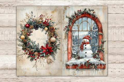 Christmas Junk Journal Pages | Santa Claus Ephemera SVG GlamArtZhanna 