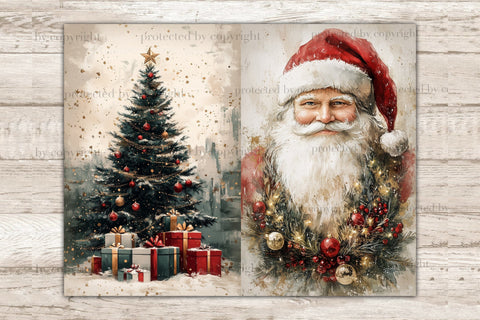 Christmas Junk Journal Pages | Santa Claus Ephemera SVG GlamArtZhanna 