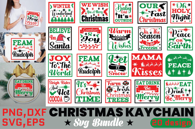 Christmas Key Chain SVG Bundle SVG Angelina750 