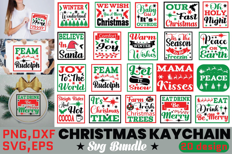 Christmas Key Chain SVG Bundle SVG Angelina750 