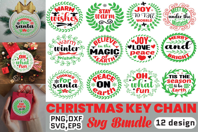 Christmas Key Chain SVG Bundle SVG Angelina750 