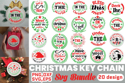 Christmas Key Chain SVG Bundle SVG Angelina750 