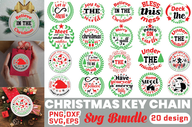 Christmas Key Chain SVG Bundle SVG Angelina750 