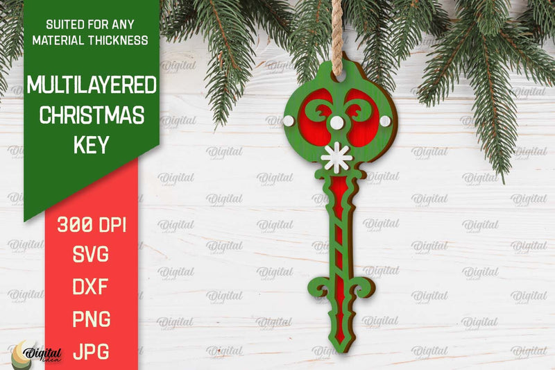 Christmas Key Ornament Laser Cut. Christmas Ornament SVG SVG Evgenyia Guschina 
