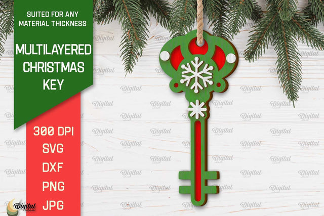 Christmas Key Ornament Laser Cut. Christmas Ornament SVG SVG Evgenyia Guschina 