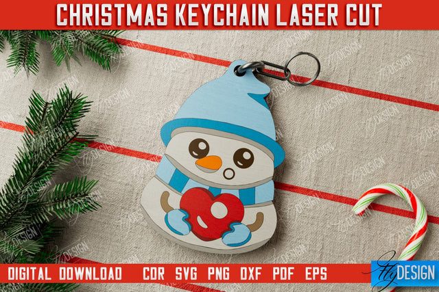 Christmas Keychain | Keychain Template | Christmas Gift Idea | CNC File SVG Fly Design 