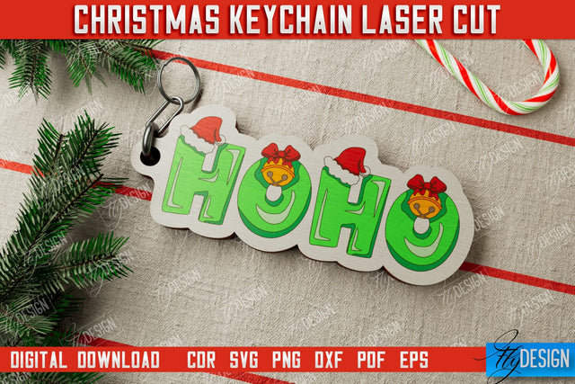 Christmas Keychain | Keychain Template | Christmas Gift Idea | CNC File SVG Fly Design 