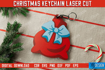 Christmas Keychain | Keychain Template | Christmas Gift Idea | CNC File SVG Fly Design 