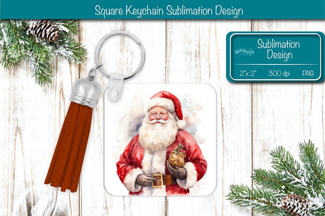Christmas Keychain PNG Sublimation Christmas Cute Santa PNG Sublimation Createya Design 