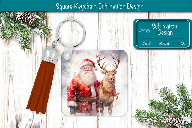 Christmas Keychain PNG Sublimation Christmas Cute Santa PNG Sublimation Createya Design 