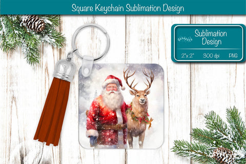 Christmas Keychain PNG Sublimation Christmas Cute Santa PNG Sublimation Createya Design 