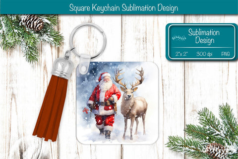 Christmas Keychain PNG Sublimation Christmas Cute Santa PNG Sublimation Createya Design 
