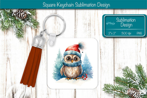 Christmas Keychain PNG Sublimation Christmas Owl PNG Sublimation Createya Design 