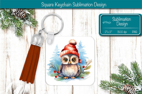 Christmas Keychain PNG Sublimation Christmas Owl PNG Sublimation Createya Design 