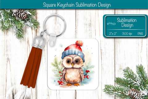 Christmas Keychain PNG Sublimation Christmas Owl PNG Sublimation Createya Design 