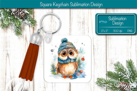 Christmas Keychain PNG Sublimation Christmas Owl PNG Sublimation Createya Design 