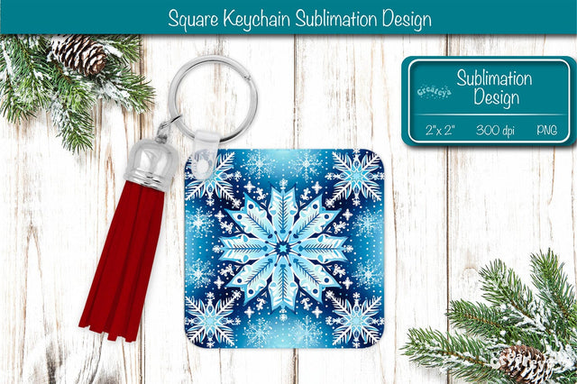 Christmas Keychain PNG Sublimation Christmas Snowflake PNG Sublimation Createya Design 