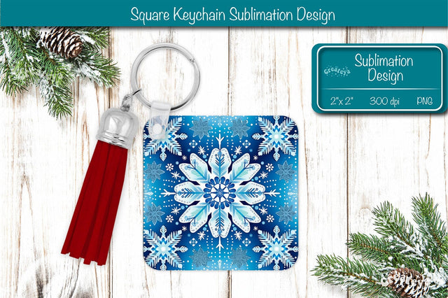 Christmas Keychain PNG Sublimation Christmas Snowflake PNG Sublimation Createya Design 