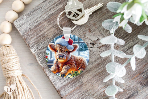 Christmas Keychain Sublimation, Key Ring PNG, Key Fob Design Sublimation BijouBay 