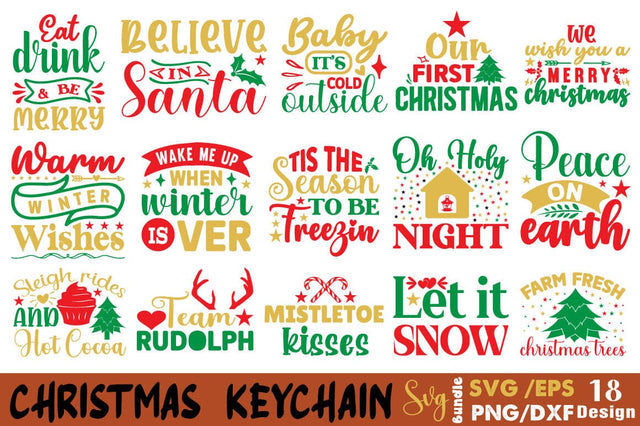 Christmas Keychain Svg Bundle SVG Angelina750 