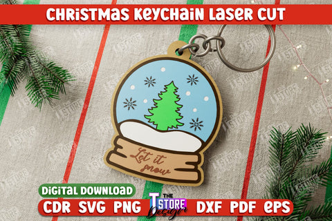 Christmas Keychains Bundle | Keychain Template | Christmas Gift Idea | CNC Files SVG The T Store Design 