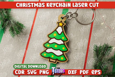 Christmas Keychains Bundle | Keychain Template | Christmas Gift Idea | CNC Files SVG The T Store Design 