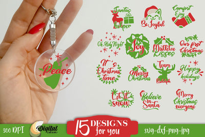 Christmas Keychains Quotes Bundles SVG. Christmas SVG SVG Evgenyia Guschina 