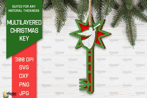 Christmas Keys Ornaments Laser Cut Bundle. Christmas SVG SVG Evgenyia Guschina 