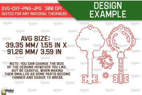Christmas Keys Ornaments Laser Cut Bundle. Christmas SVG SVG Evgenyia Guschina 