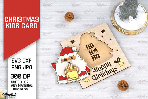 Christmas Kids Cards LaserCut Bundle. Xmas Greeting Card SVG SVG Evgenyia Guschina 