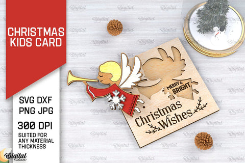 Christmas Kids Cards LaserCut Bundle. Xmas Greeting Card SVG SVG Evgenyia Guschina 